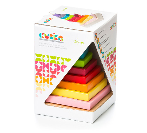 Träpyramid, 9 element Cubika