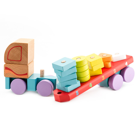 Wooden Truck with Geometric Shapes 