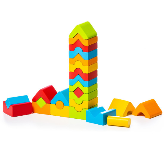 Wooden towers, 5 colours