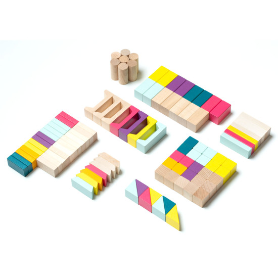 Wooden blocks construction kit Cubika 100 pieces