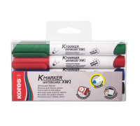 Whiteboardpenna rund spets, Set blandade färger, 4 st