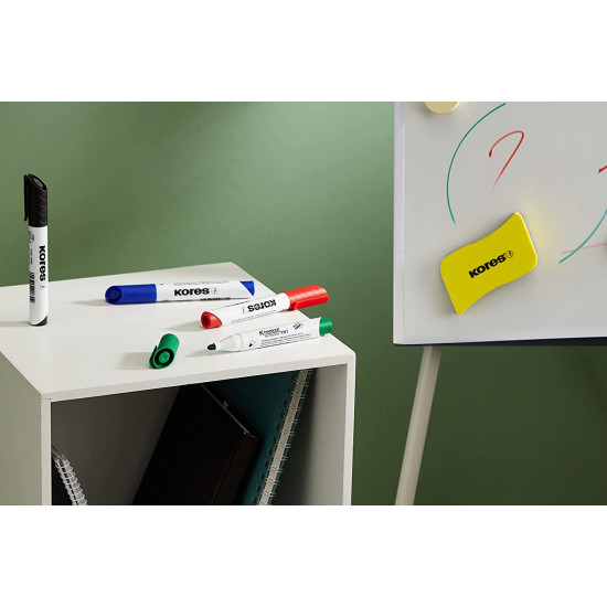 Markers Whiteboard Set: 4 markers round tip  + 1 Eraser