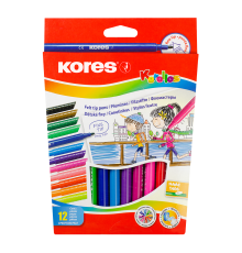 Tuschpennor KORES KORELLOS standard, 12 färger