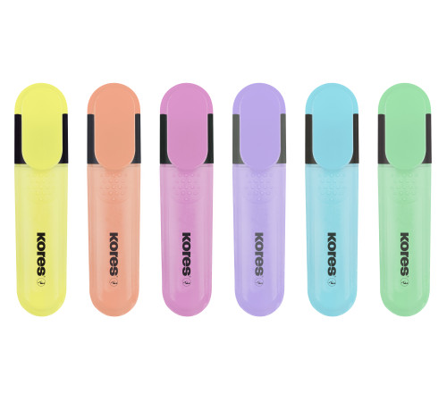 Överstrykningspennor KORES, BRIGHT LINER Plus pastel, Set 6 st