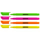 Markers HIGH LINER FINE chisel tip, Set mixed colours, pen-shape,  4 pcs