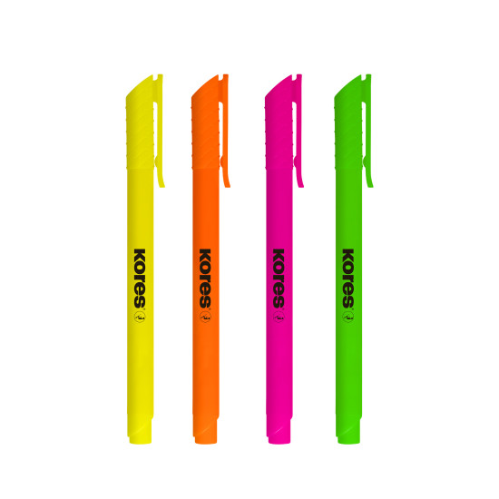 Markers HIGH LINER FINE chisel tip, Set mixed colours, pen-shape,  4 pcs