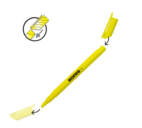 Överstrykningspennor KORES HIGH LINER FINE, pennform, 4 st