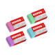 Eraser Pastel coloured in blister with 3 pcs