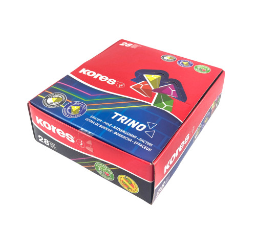 Radergummi KORES TRINO Triangulär, neonfärger blandade