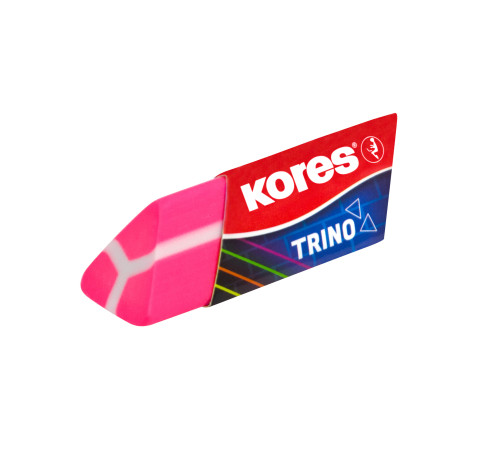 Radergummi KORES TRINO Triangulär, neonfärger blandade