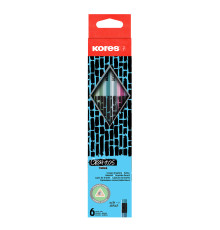 Blyertspenna KORES GRAFITOS Cracked Style Metallic, 6 st