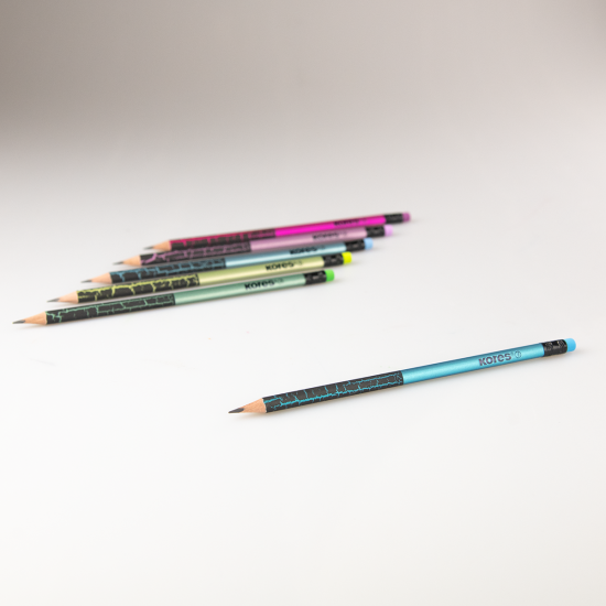 Graphite pencils GRAFITOS Cracked Style Metallic, 6 pcs
