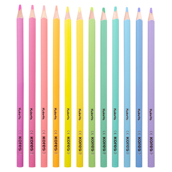 Coloured pencils KOLORES Pastel, 12  colours