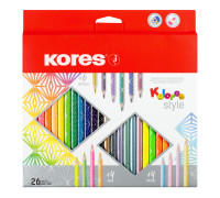 Färgpennor KOLORES Style KORES, 26 färger