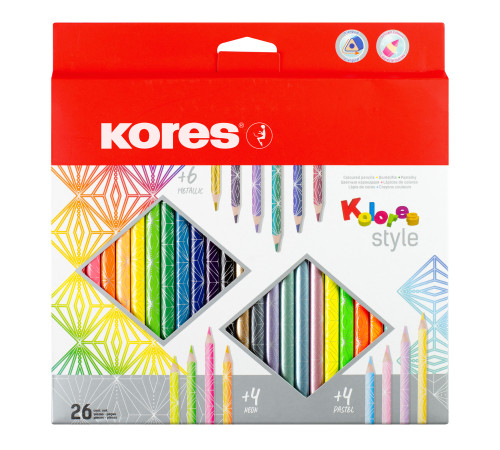 Färgpennor KOLORES Style KORES, 26 färger Färgpennor KOLORES Style KORES, 26 färger