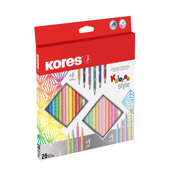 Coloured pencils KOLORES Style, 26  colours