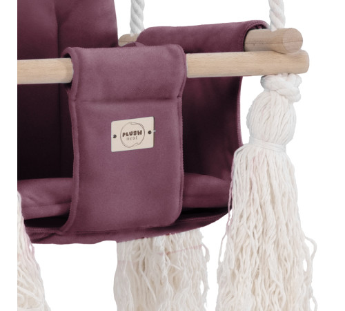 PLUSH NEST Teddy Bear swing, lilac, velvet