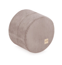 PLUSH NEST Rund sittpuff 40x30 cm, beige, premium ribbad sammet