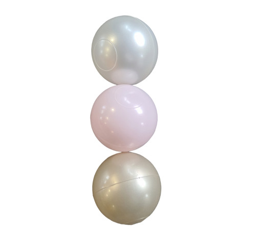Dry pool ball, 6 cm, 300 pcs: light pink, gold, pearl