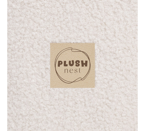 PLUSH NEST Torr blommig bollpool med matta, 95x30 cm, gräddfärgad fårskinn (+ 200 bollar guld, pärl, transparent), Floral Fun Zone