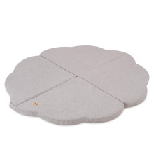 PLUSH NEST Blommatta, 115x115x5cm, grå, lamm, fluffig blomma
