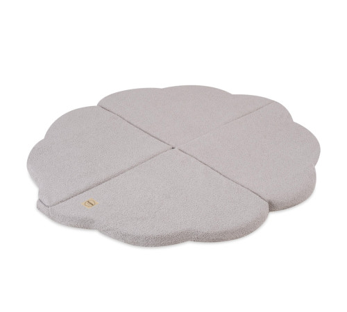 PLUSH NEST Blommatta, 115x115x5cm, grå, lamm, fluffig blomma