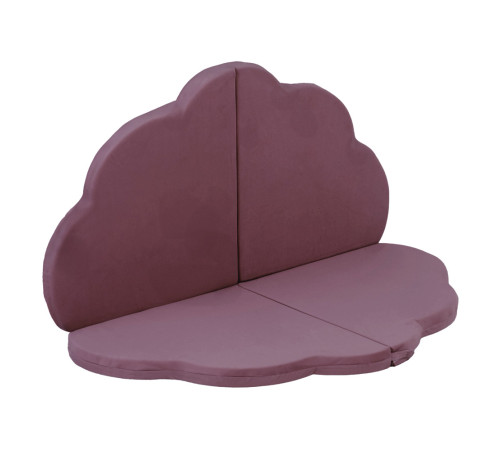 PLUSH NEST Matta, 120x120x5 cm, blomma, lila, sammet