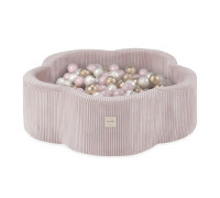 PLUSH NEST Torr blomsterpool, 95x30, ljusrosa, premium manchester, Floral Fun Zone, 300 bollar: pärla, ljusrosa pärla, guld