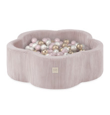 PLUSH NEST Torr blomsterpool, 95x30, ljusrosa, premium manchester, Floral Fun Zone, 300 bollar: pärla, ljusrosa pärla, guld