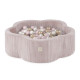 PLUSH NEST Torr blomsterpool, 95x30, ljusrosa, premium manchester, Floral Fun Zone, 300 bollar: pärla, ljusrosa pärla, guld