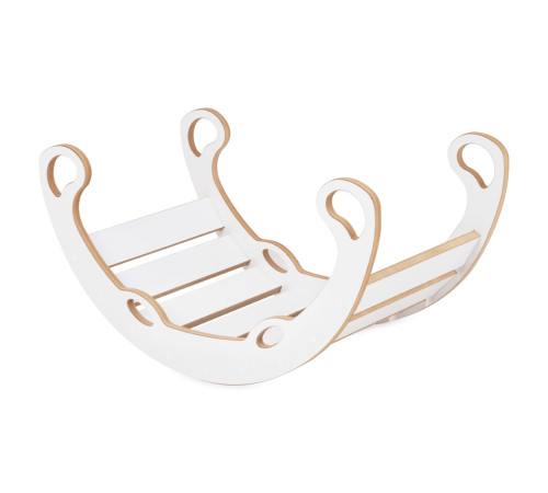 PLUSH NEST Barngung XS Mini Rocker 2i1 + kudde Ljusgrå, vit, Trälek PLUSH NEST Barngung XS Mini Rocker 2i1 + kudde Ljusgrå, vit, Trälek
