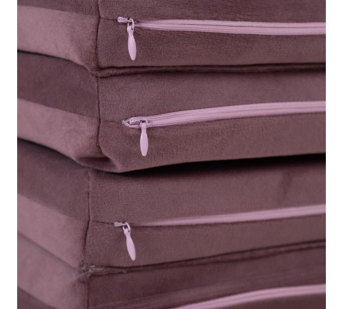 PLUSH NEST Matta, 160x160x5 cm, blomma, lila, sammet