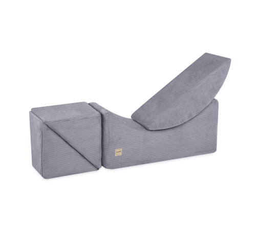 PLUSH NEST Barns schäslong, recliner, 145x35x45 cm, premium grå manchester PLUSH NEST Barns schäslong, recliner, 145x35x45 cm, premium grå manchester