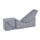 PLUSH NEST Barns schäslong, recliner, 145x35x45 cm, premium grå manchester