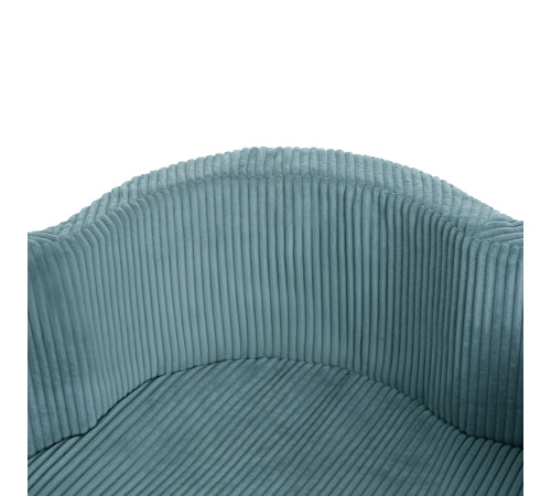 PLUSH NEST Torkad blomsterpool, 95x30, blå, premium corduroy, Floral Fun Zone, 300 bollar: pärlemor, pärlemor mint, silver