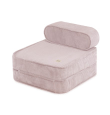 PLUSH NEST barns reclinerfåtölj, 150x60x25 cm, ljusrosa, premium manchester