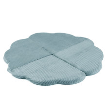 PLUSH NEST blommatta, 115x115x5cm, blå, premium manchester, fluffig blomma