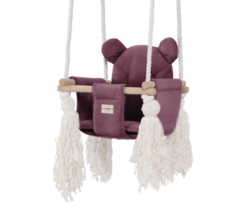 PLUSH NEST Teddy Bear swing, lilac, velvet