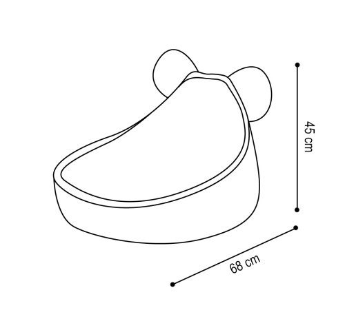 PLUSH NEST Huggy Bear Fåtölj, 68x45, blå, premium manchester