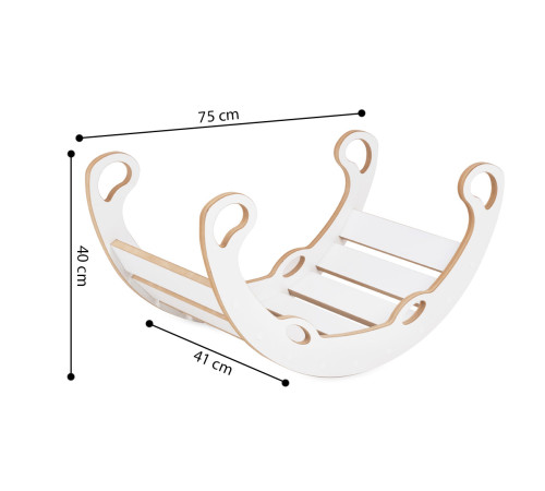 PLUSH NEST Barngung XS Mini Rocker 2i1 + kudde Ljusgrå, vit, Trälek PLUSH NEST Barngung XS Mini Rocker 2i1 + kudde Ljusgrå, vit, Trälek