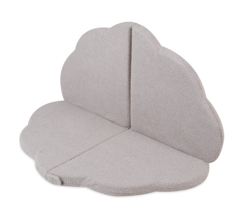 PLUSH NEST Blommatta, 115x115x5cm, grå, lamm, fluffig blomma