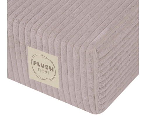 PLUSH NEST stor madrass + nackstöd Foldie, ljusrosa, premium manchester