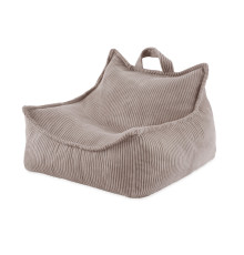 PLUSH NEST Puffy Square Fåtölj, 77x67x50, beige, korduroy
