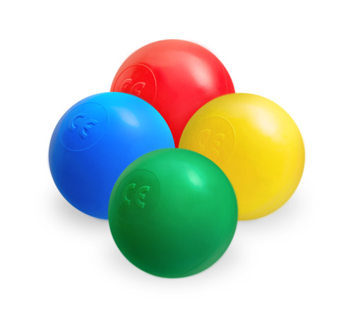 Torrpoolbollar, 6 cm, set om 200: blå, grön, röd, gul Torrpoolbollar, 6 cm, set om 200: blå, grön, röd, gul