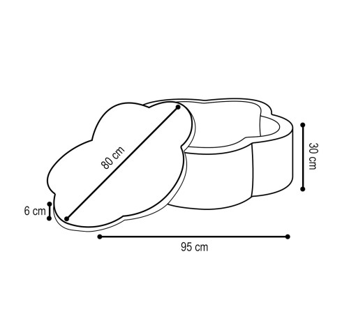 PLUSH NEST Dry flower pool with mat , 95x30, blue, premium corduroy, Floral Fun Zone, 300 balls: pearl, pearl mint, silver