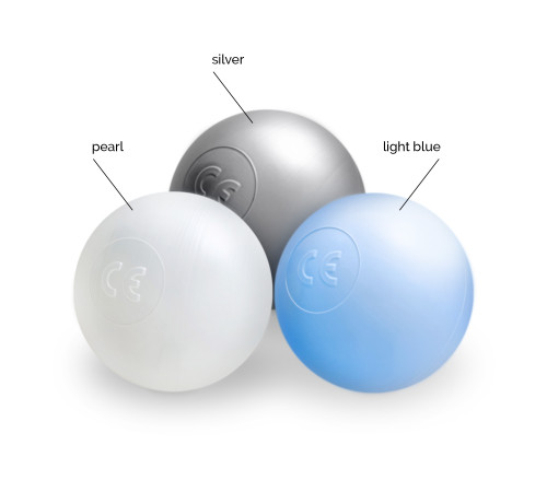 Torra poolbollar, 6 cm, set om 200: pärlemor, silver, ljusblå pärlemor Torra poolbollar, 6 cm, set om 200: pärlemor, silver, ljusblå pärlemor