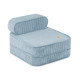 PLUSH NEST barns reclinerfåtölj, 150x60x25 cm, premium blå manchester