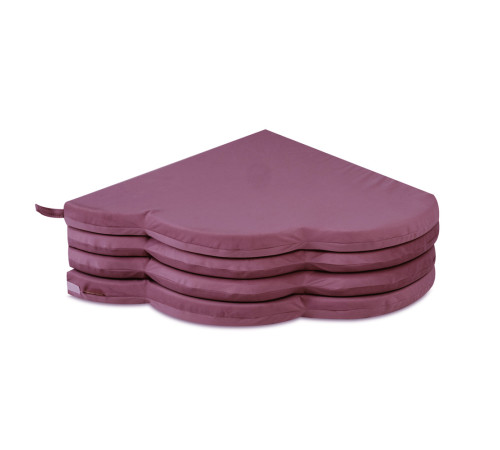 PLUSH NEST Matta, 160x160x5 cm, blomma, lila, sammet
