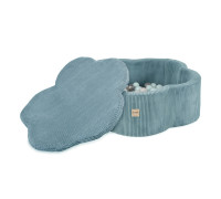 PLUSH NEST Torr blomsterpool med matta, 95x30, blå, premium manchester, Floral Fun Zone, 200 bollar: pärlemor, pärlemor mint, silver