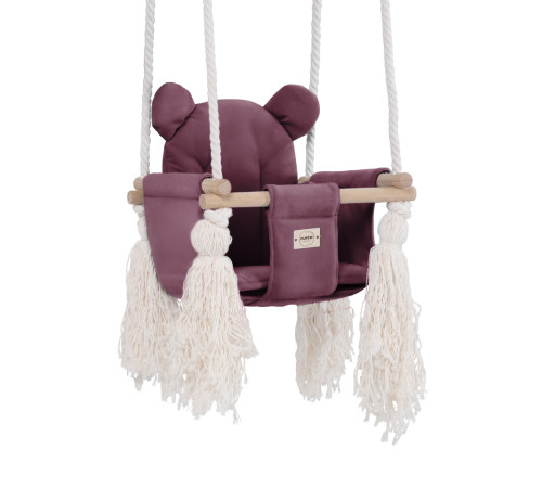 PLUSH NEST Teddy Bear swing, lilac, velvet